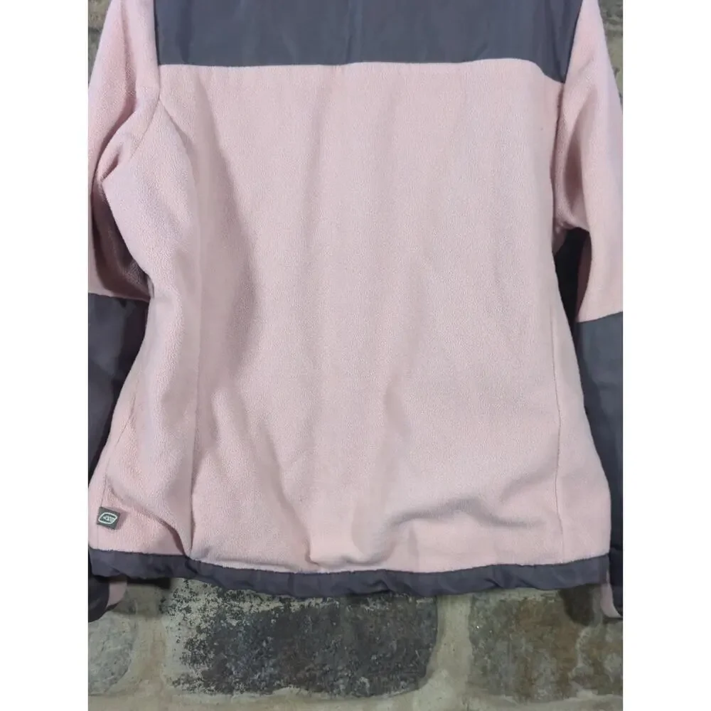 Free Country Jacket Woman's Medium Pink Gray Fleece Full Zip Gorpcore Outdoors‎